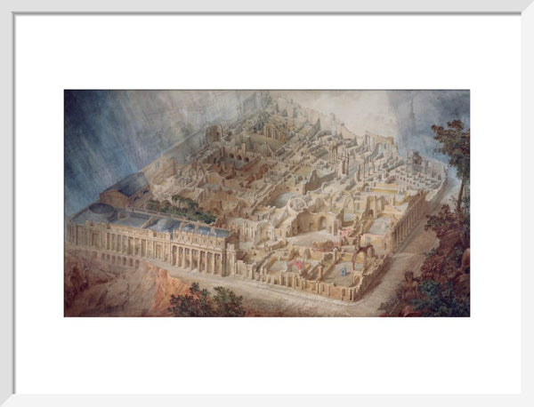 Aerial cutaway view of the Bank of England from the south-east