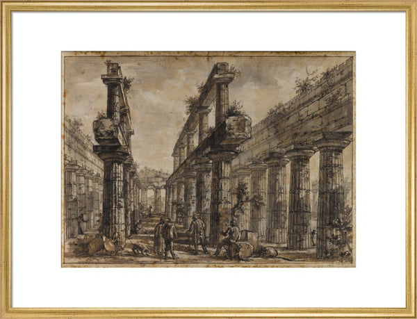 Paestum, Italy, Interior of the Temple of Neptune from the West