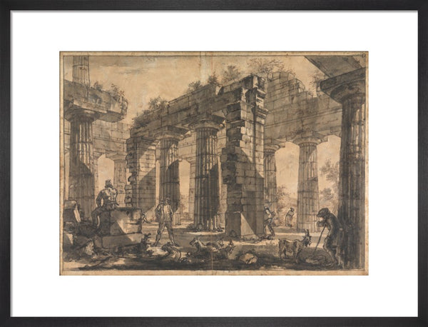 Paestum, Italy, Interior of the Temple of Neptune from the North-East