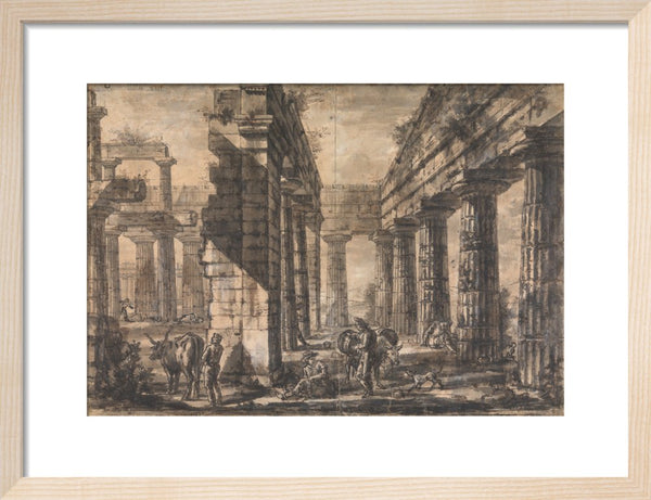 Paestum, Italy, Interior of the Temple of Neptune from the North