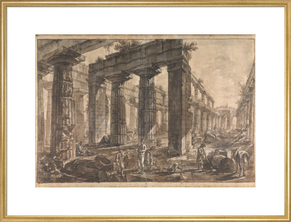 Paestum, Italy, Interior of the Temple of Neptune from the West