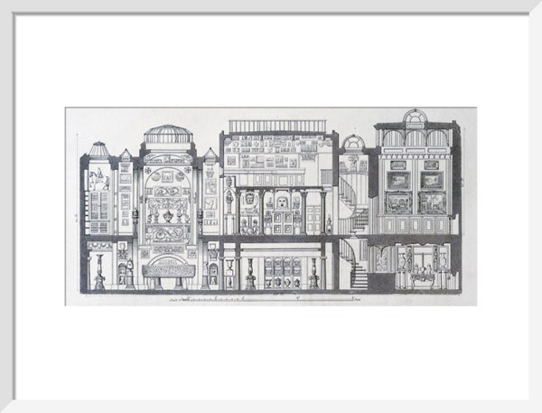 A Cross-Section Through Sir John Soane's Museum, 1835