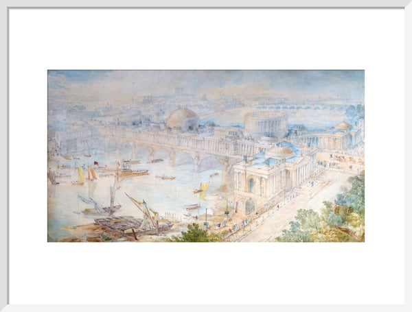 Bird's-eye view of [John Soane's] design for a Triumphal Bridge