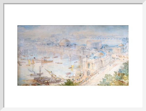 Bird's-eye view of [John Soane's] design for a Triumphal Bridge