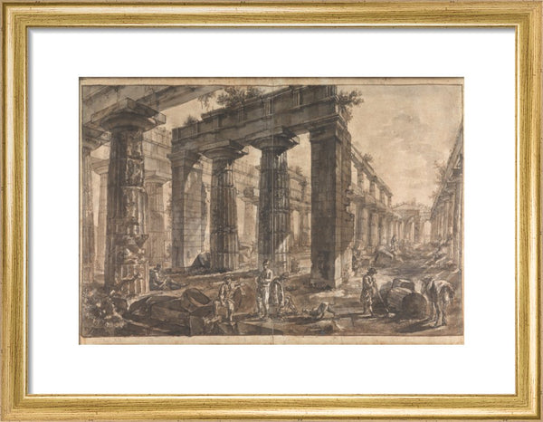 Paestum, Italy, Interior of the Temple of Neptune from the West