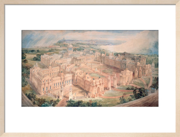 Bird's-eye view of [John Soane's design for] a Royal Palace for Green Park
