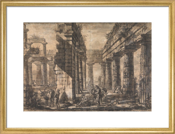 Paestum, Italy, Interior of the Temple of Neptune from the North