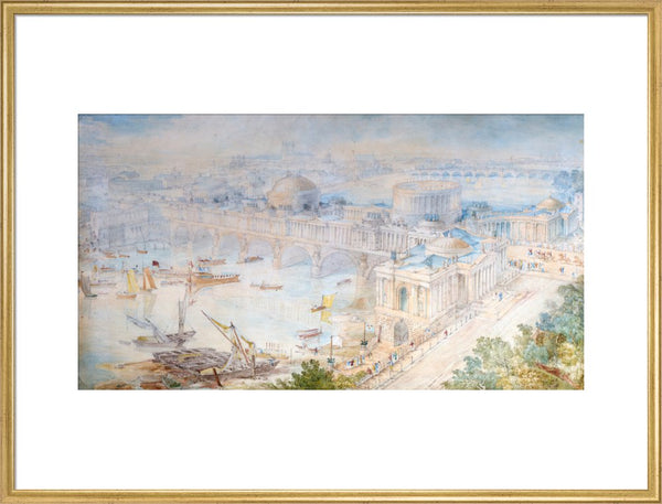 Bird's-eye view of [John Soane's] design for a Triumphal Bridge