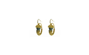 Green Roman Acorn Earrings