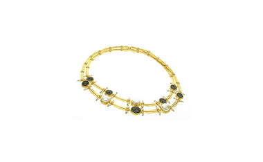 Black Roman Coin & Pearl Necklace