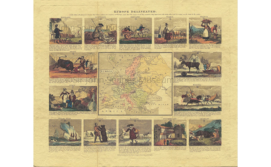 Delineated Map of Europe 1820