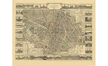 Map of Paris 1818
