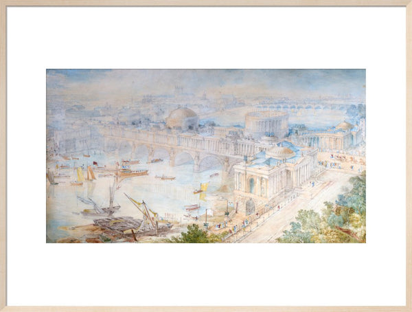 Bird's-eye view of [John Soane's] design for a Triumphal Bridge