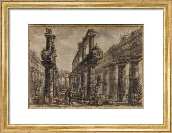 Paestum, Italy, Interior of the Temple of Neptune from the West