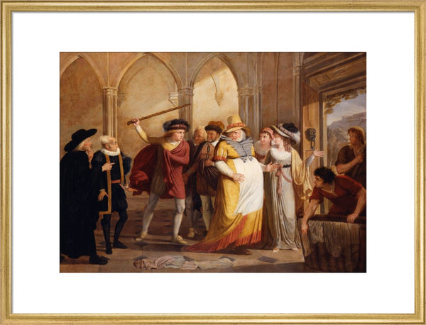 Scene in 'The Merry Wives of Windsor' (from Act IV, Scene 2 of the play by William Shakespeare)