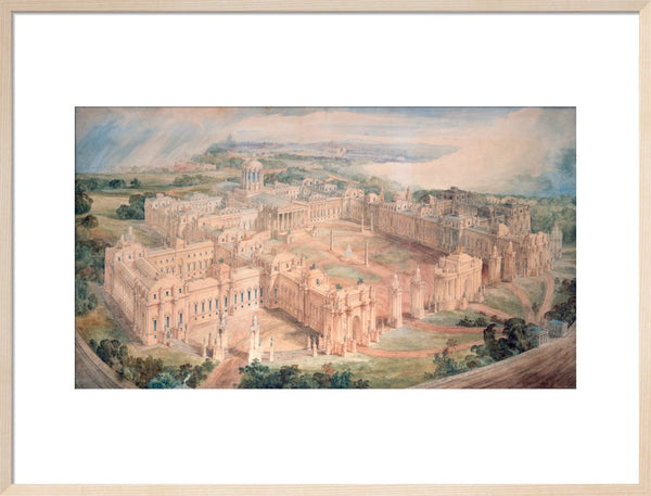 Bird's-eye view of [John Soane's design for] a Royal Palace for Green Park