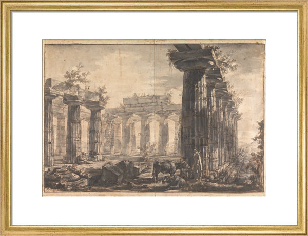 Paestum, Italy Interior of the Basilica, from the West