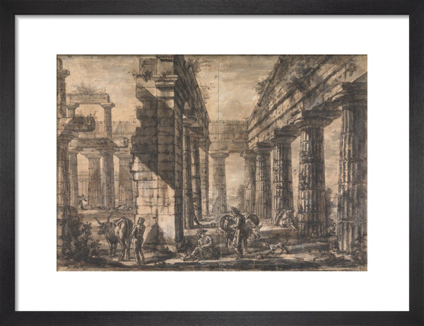 Paestum, Italy, Interior of the Temple of Neptune from the North