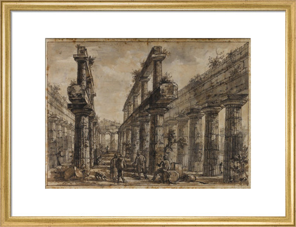 Paestum, Italy, Interior of the Temple of Neptune from the West