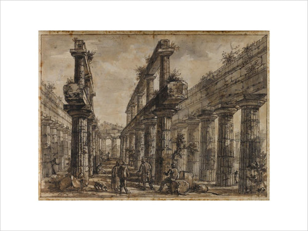 Paestum, Italy, Interior of the Temple of Neptune from the West