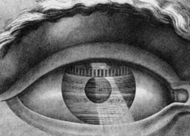 'The Interior Of The Theatre At Besancon Reflected In The Pupil Of An Eye' Print