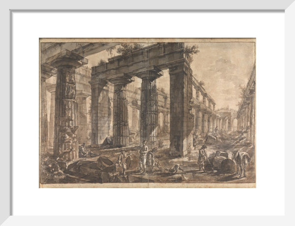 Paestum, Italy, Interior of the Temple of Neptune from the West