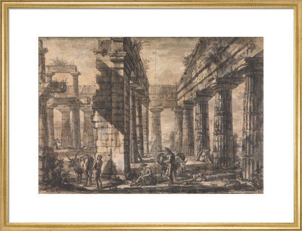 Paestum, Italy, Interior of the Temple of Neptune from the North