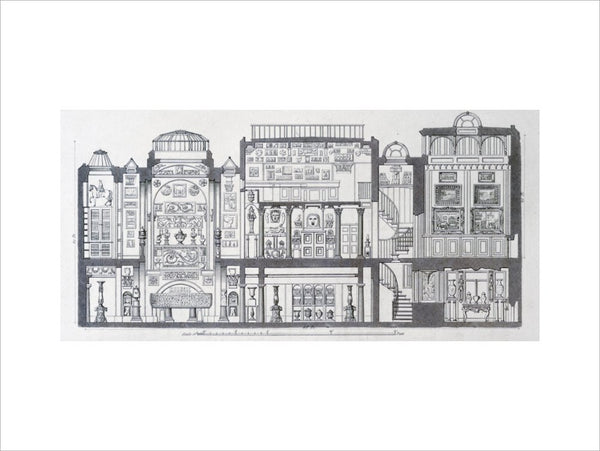 A Cross-Section Through Sir John Soane's Museum, 1835