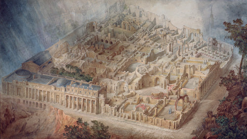 Aerial cutaway view of the Bank of England from the south-east