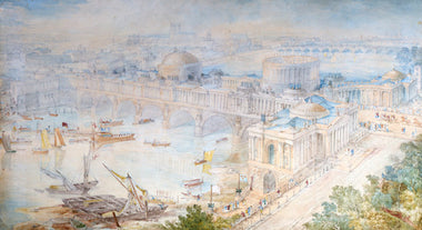 Bird's-eye view of [John Soane's] design for a Triumphal Bridge