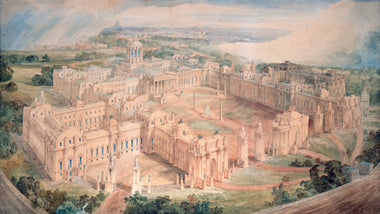Bird's-eye view of [John Soane's design for] a Royal Palace for Green Park