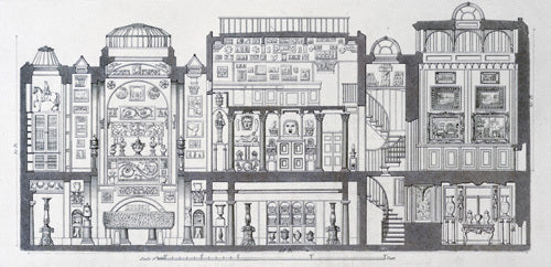A Cross-Section Through Sir John Soane's Museum, 1835